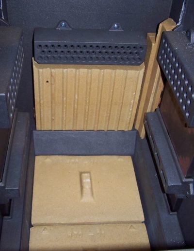 habillage brique interieur foyer et injecteur air
