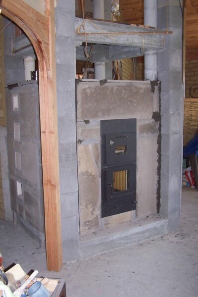 Chantier poêle de masse à Belloc