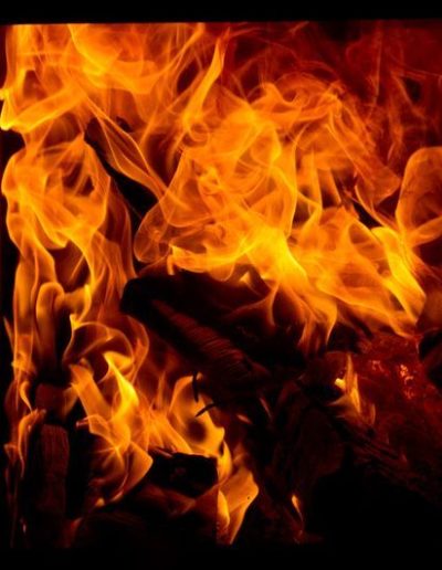 flammes poele de masse
