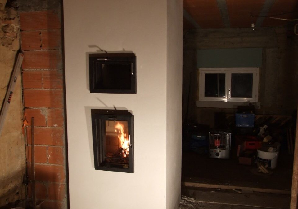 Chantier poêle de masse à Lherm