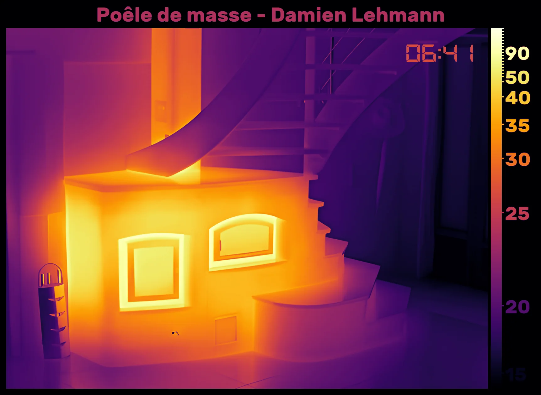 Poêle de masse - Damien Lehmann-Timelaps Timelaps infrarouge d'une journée de chauffe